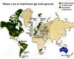 Mapa d'aprovacio dels matrimonis gay a nivell mundial