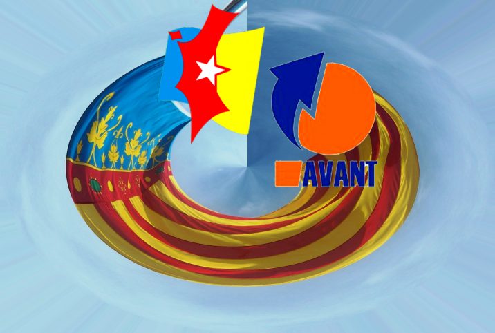 Senyera circular en els logotips del partit i de Avant
