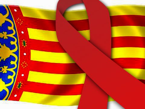 Real Senyera en el llaç del SIDA
