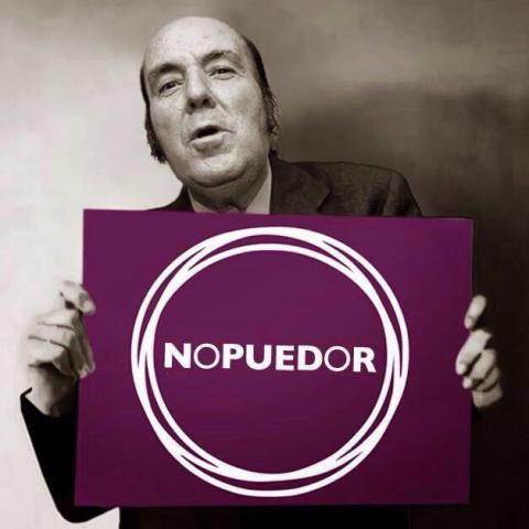 Chiquito de la Calzada en un cartell "No puedor"