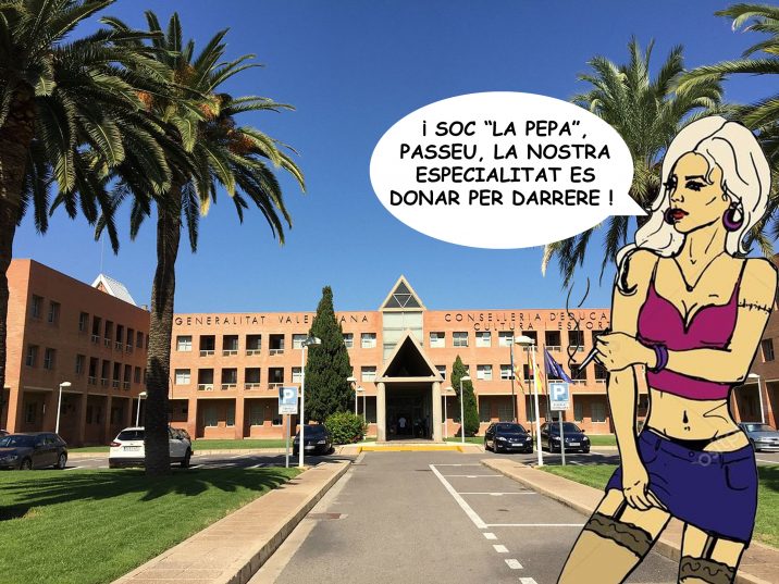 vinyeta en una bagassa en les portes de conselleria